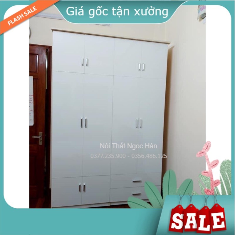 Tủ quần áo 4 cánh âm tường, tủ nhựa Đài Loan Hà Nội bền, đẹp, GIÁ XUẤT XƯỞNG, kích thước 2m45 x 1m65 x 0.5m
