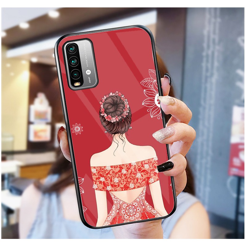 Ốp Lưng XIAOMI REDMI 9T,POCO M3 mặt kính cường lực cao cấp