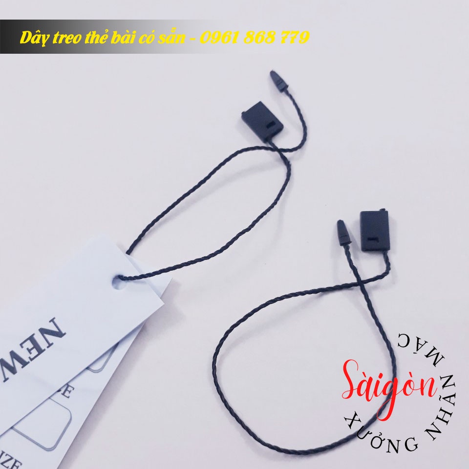 Dây treo tag, thẻ bài ,nhãn mác quần áo 100 dây TRẮNG/ ĐEN có sẵn