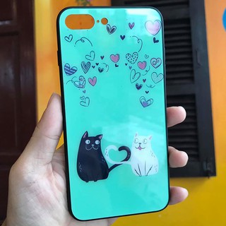 [GIÁ HUỶ DIỆT] Ốp Lưng Iphone Mặt Lưng Kính In Hình Cute  IPhone 7 Plus