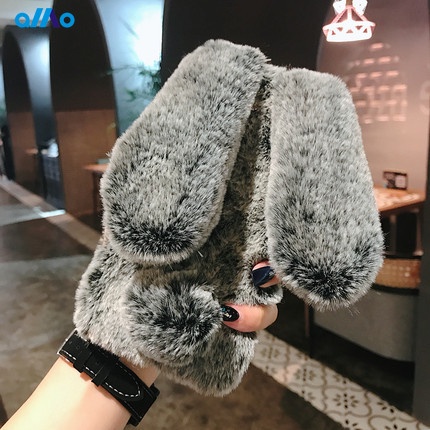 Ốp điện thoại trang trí lông thỏ cho Samsung Galaxy A32 5g A52 A72 4g A01 A02 A10 A10S A20 A20S A30 A30S A40 A50 A70