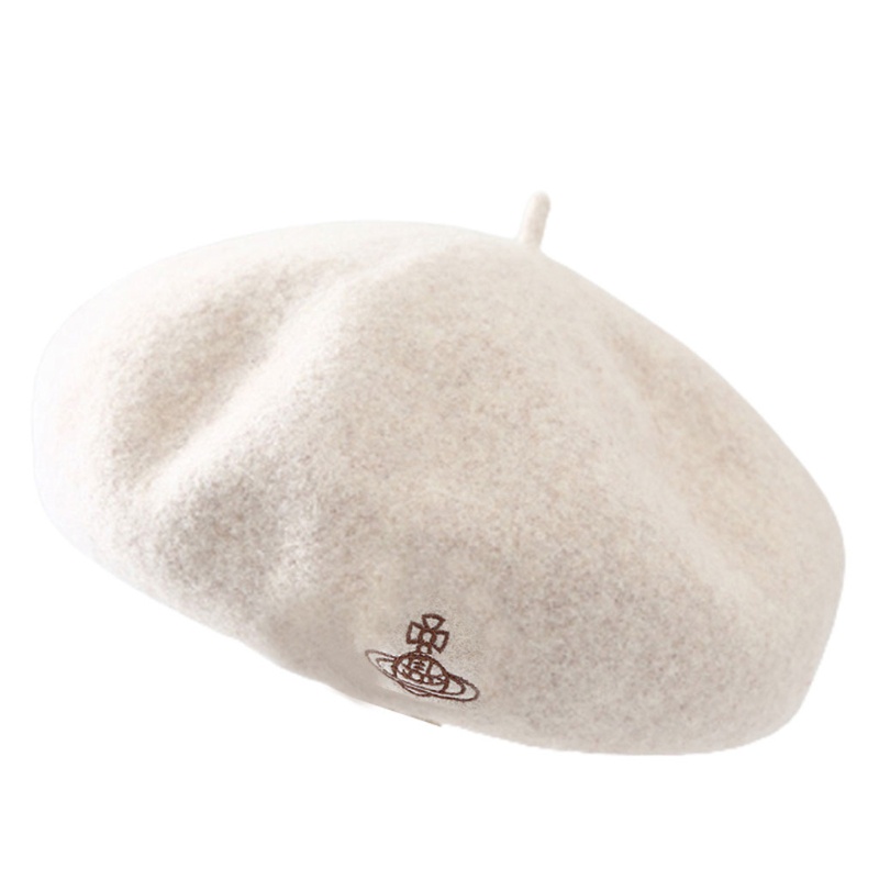 Wmmb Mũ Beret Hình Bát Giác Màu Trơn Thêu Họa Tiết Thời Trang Mùa Đông Cho Các Hoạt Động Ngoài Trời