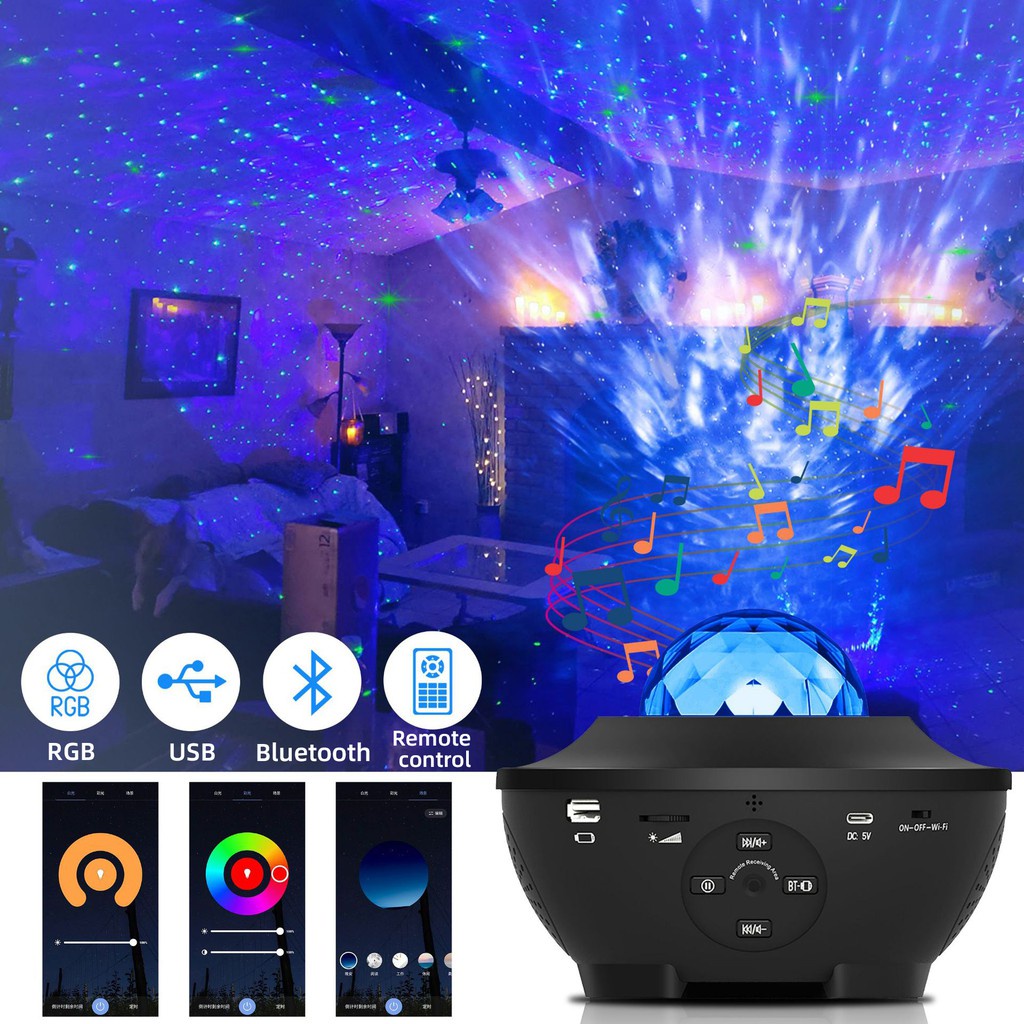 Máy chiếu bầu trời đầy sao ELinkSmart, đèn pin LED, đèn bầu trời, ánh sáng phòng ngủ / bữa tiệc với bluetooth / r
