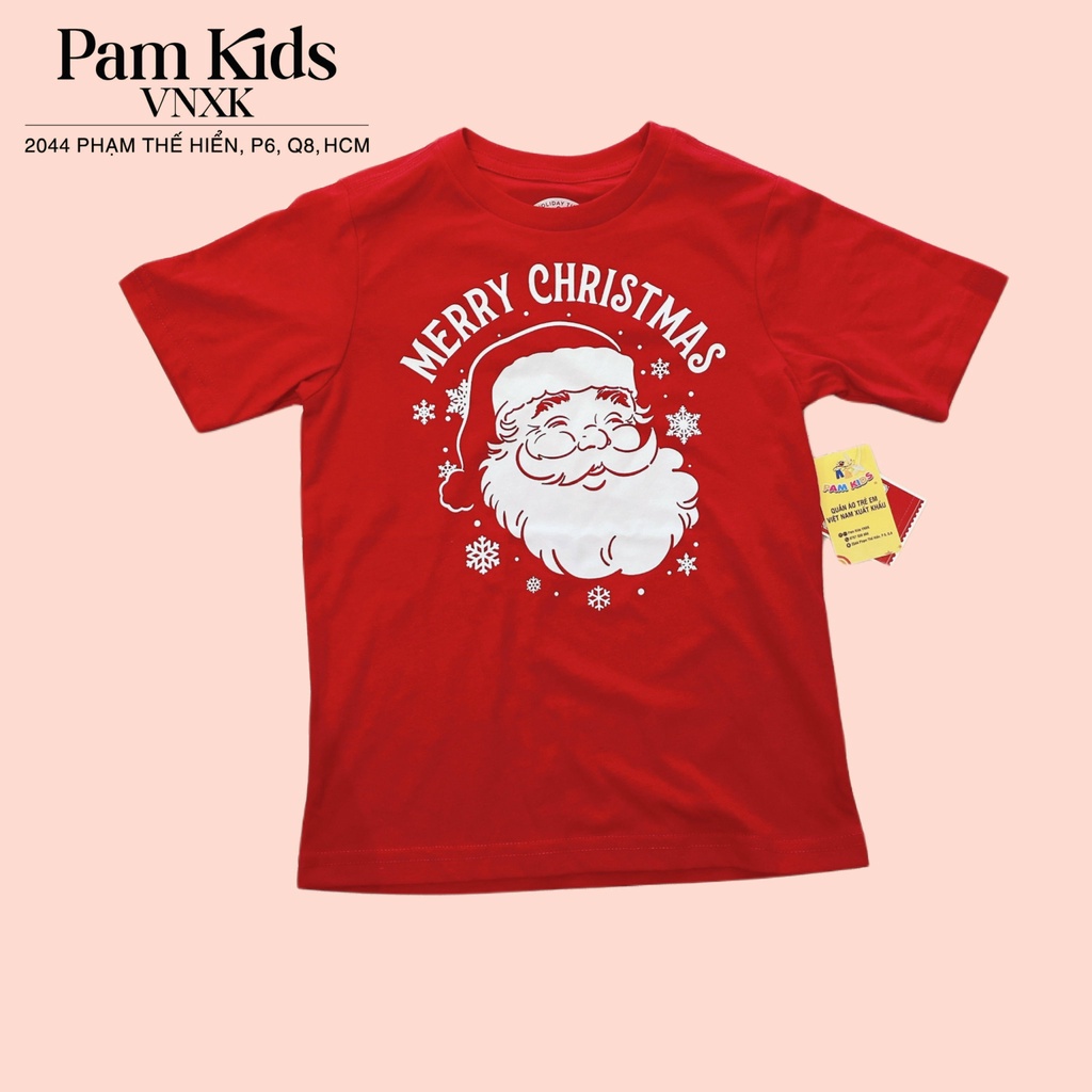 P43 Áo thun Unisex chủ đề Giáng sinh Noel Đỏ hàng xuất xịn cho bé trai bé gái