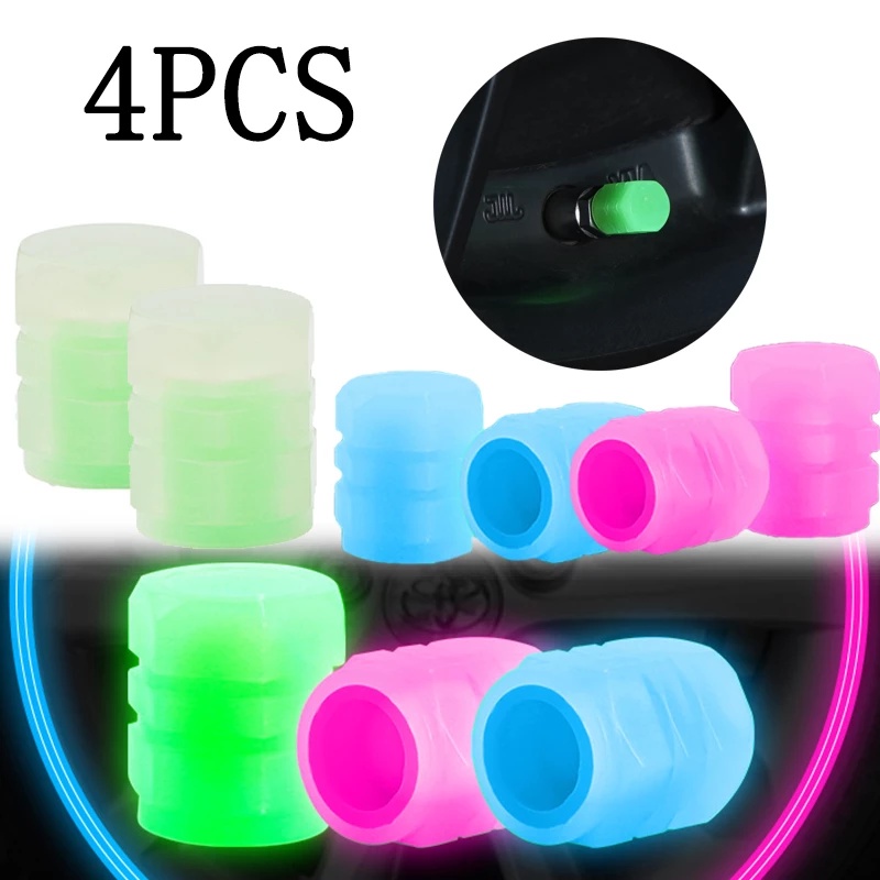 Vỏ bọc van bánh xe dạ quang KEVANLY mini nhiều màu độc đáo trang trí xe hơi/ mô tô