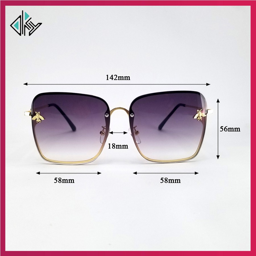 Mắt kính nữ thời trang 8060 mắt vuông màu mận đỏ, khói. Tròng kính ôm mắt, chống bụi, chống nắng, chống tia UV | BigBuy360 - bigbuy360.vn