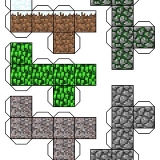 5 Combo Mô hình giấy block(khối) Minecraft