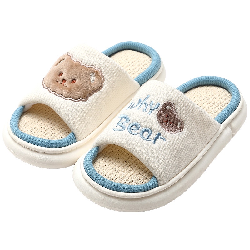 Dép cotton Lanh Đi Trong Nhà Đế Dày Khử Mùi Kiểu Hoạt Hình Xinh Xắn Cho Cặp Đôi