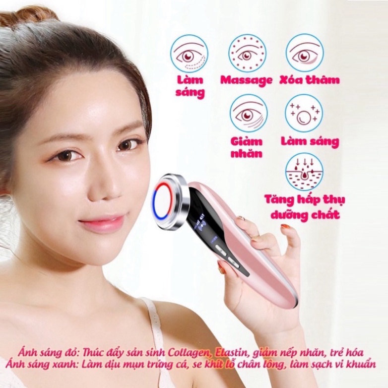 Máy Điện Di Đẩy Tinh Chất Massage Nâng Cơ Mặt, Máy Tẩy Trang - Máy massage mặt tẩy sạch da chết - MXM3