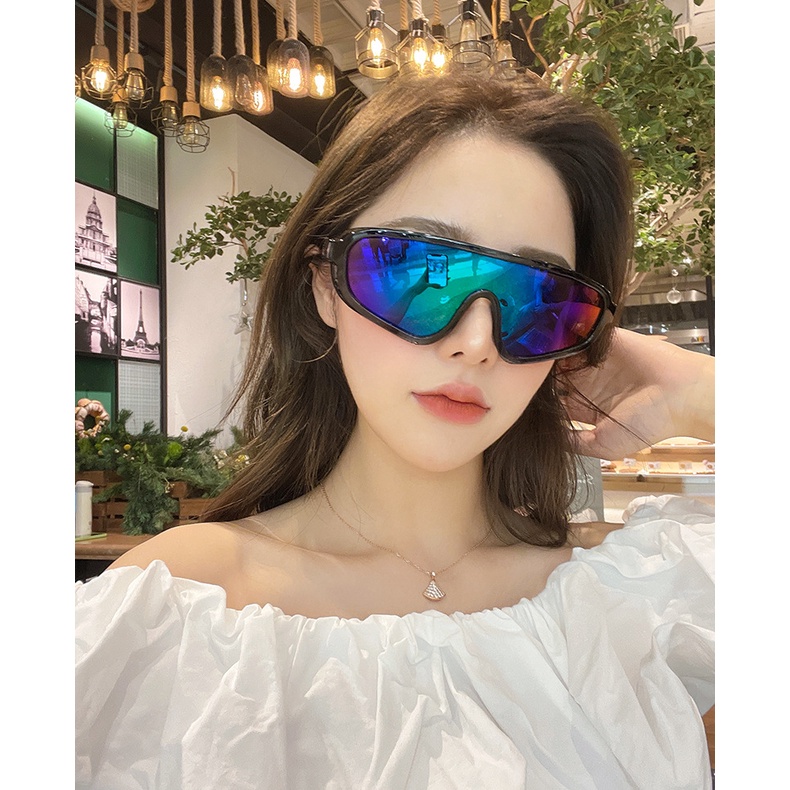 Kính mát Samjune MN5260 gọng lớn chắn gió 1 mảnh nhiều màu sắc thời trang retro mới cho nam nữ