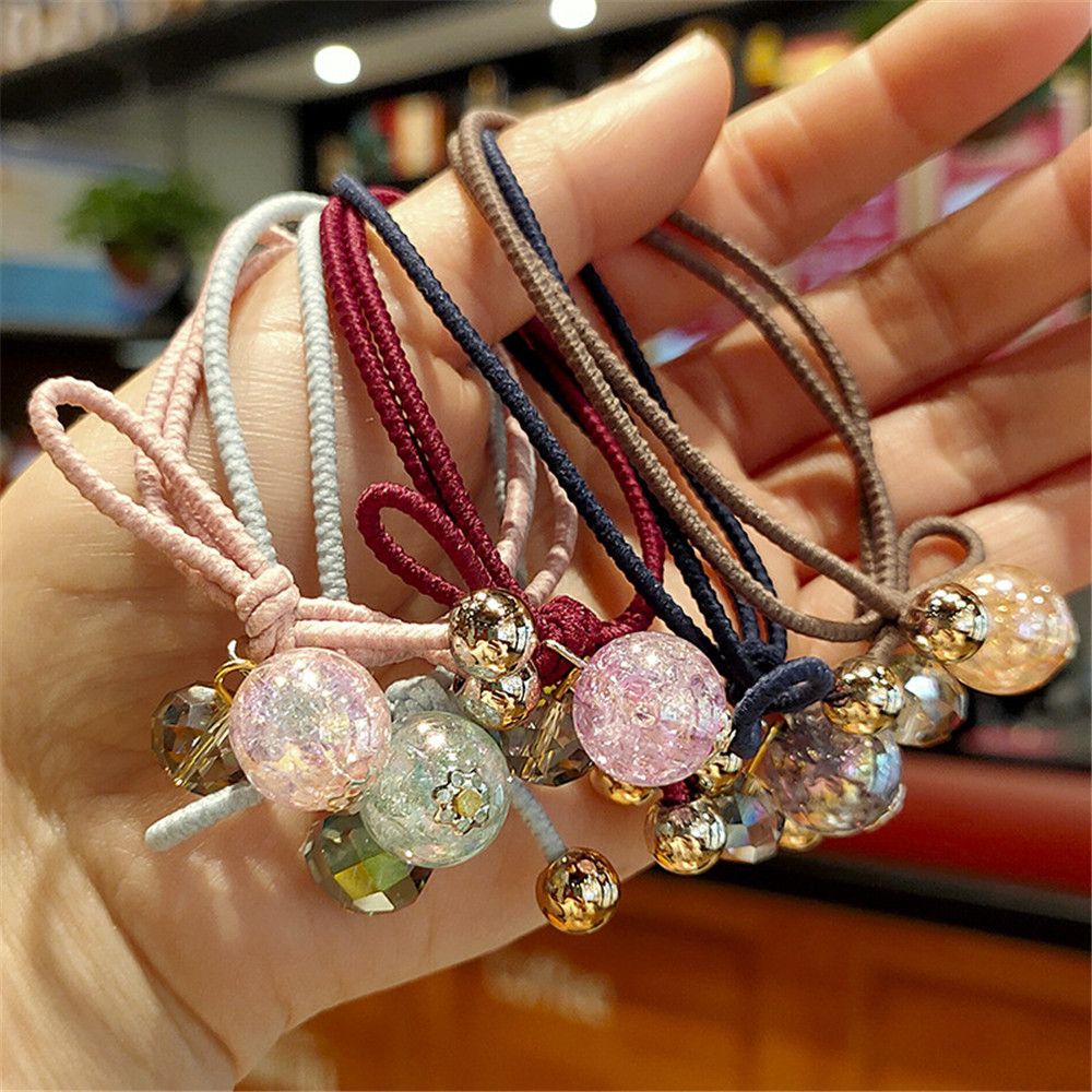 Dây buộc tóc co giãn bằng acrylic màu kẹo dễ thương tiện lợi cho nữ