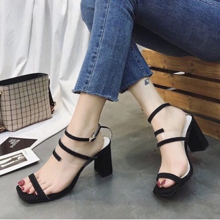 Sandal quai mảnh da lộn hàng qc fullbox
