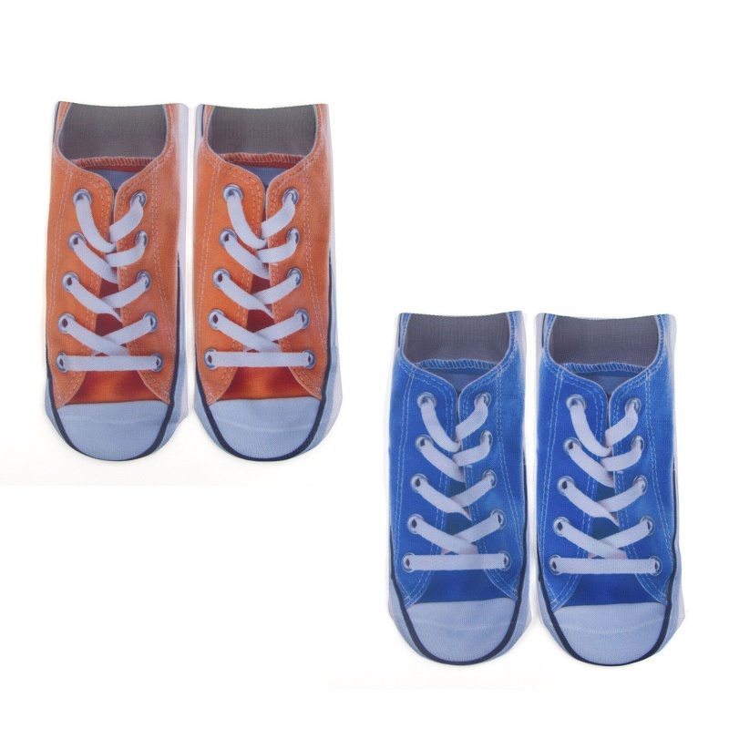 Đôi Vớ Thuyền Vải Canvas Cổ Thấp In Hình Đôi Giày Lật Cột Dây Vui Nhộn Sáng Tạo Cho Người Lớn Mẫu 3