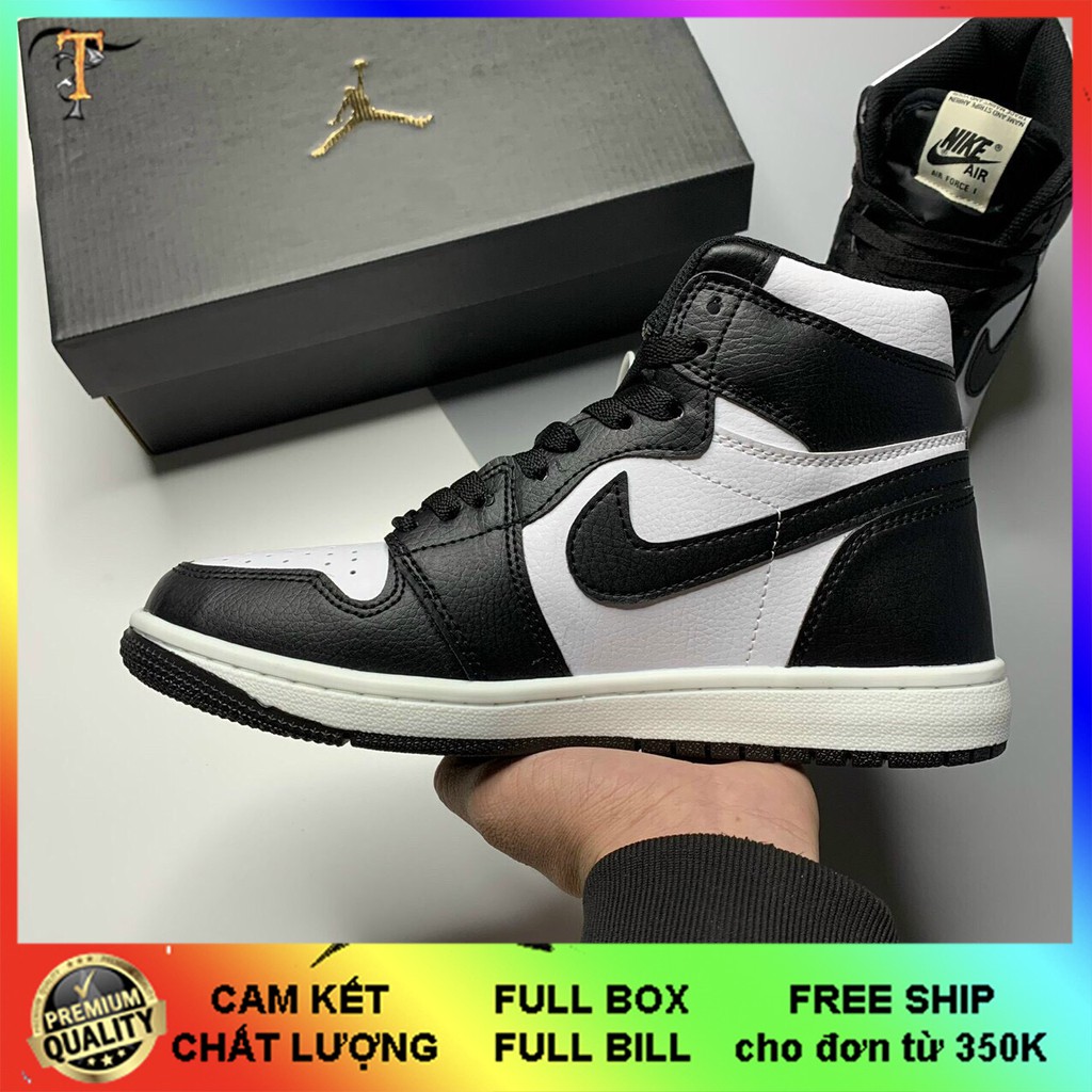 [Mã FAGREEN245 giảm tới 30K đơn 99K] Giày jocdan đen trắng cao cổ panda