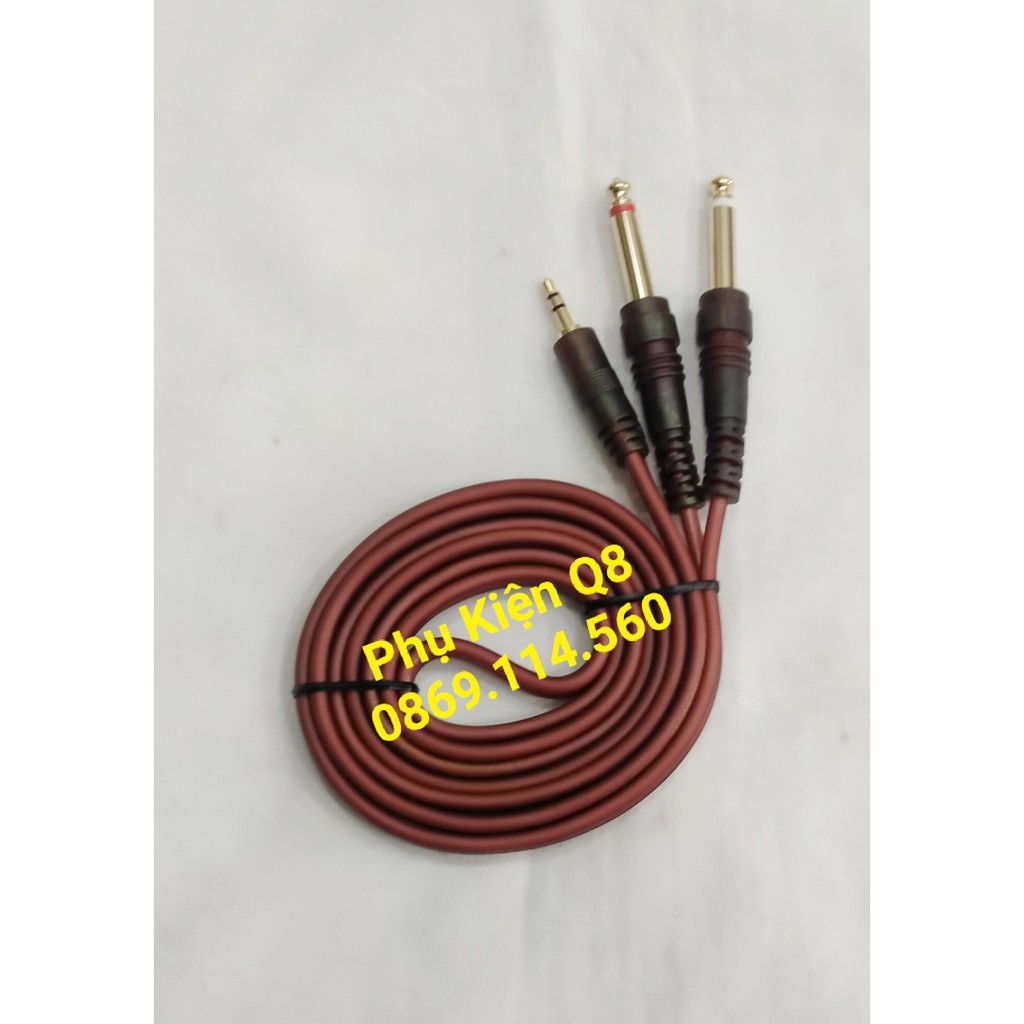 1.5M_Dây chuyển từ jack 3.5 sang 2 đầu 6ly dài 1.5m