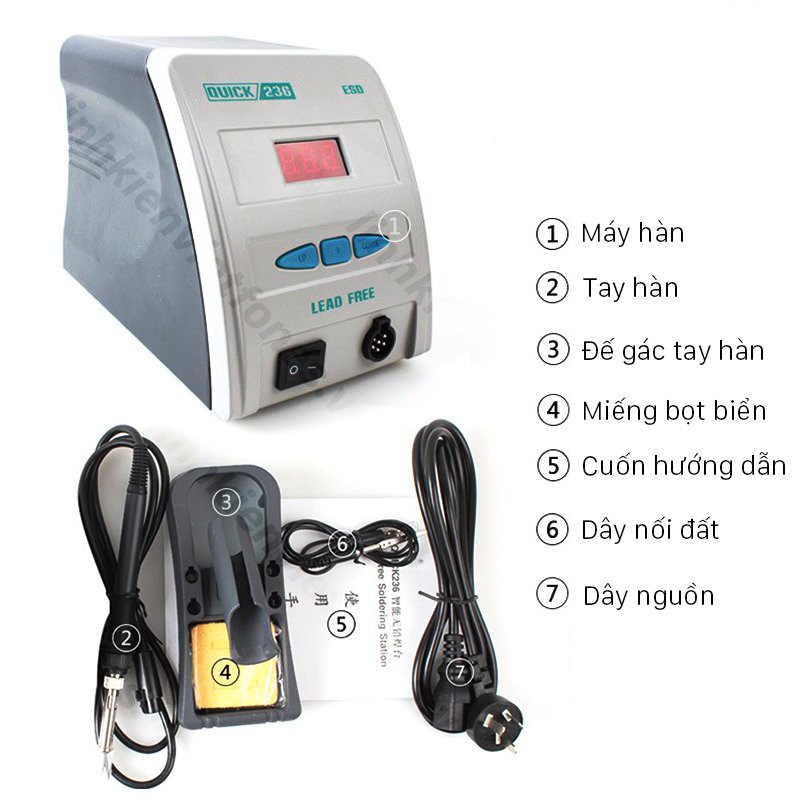 Máy hàn Quick 236 ESD chính hãng, máy hàn chỉnh nhiệt công suất 90w, dãy nhiệt 80 ~ 480 độ