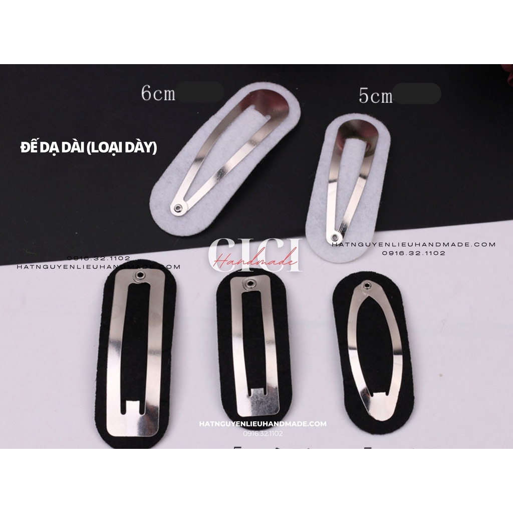 Đế dạ chữ nhật dài đế kẹp tóc kẹp mái Cici Handmade chuyên hạt đá hạt pha lê hạt cườm hạt trang sức tự làm DIY