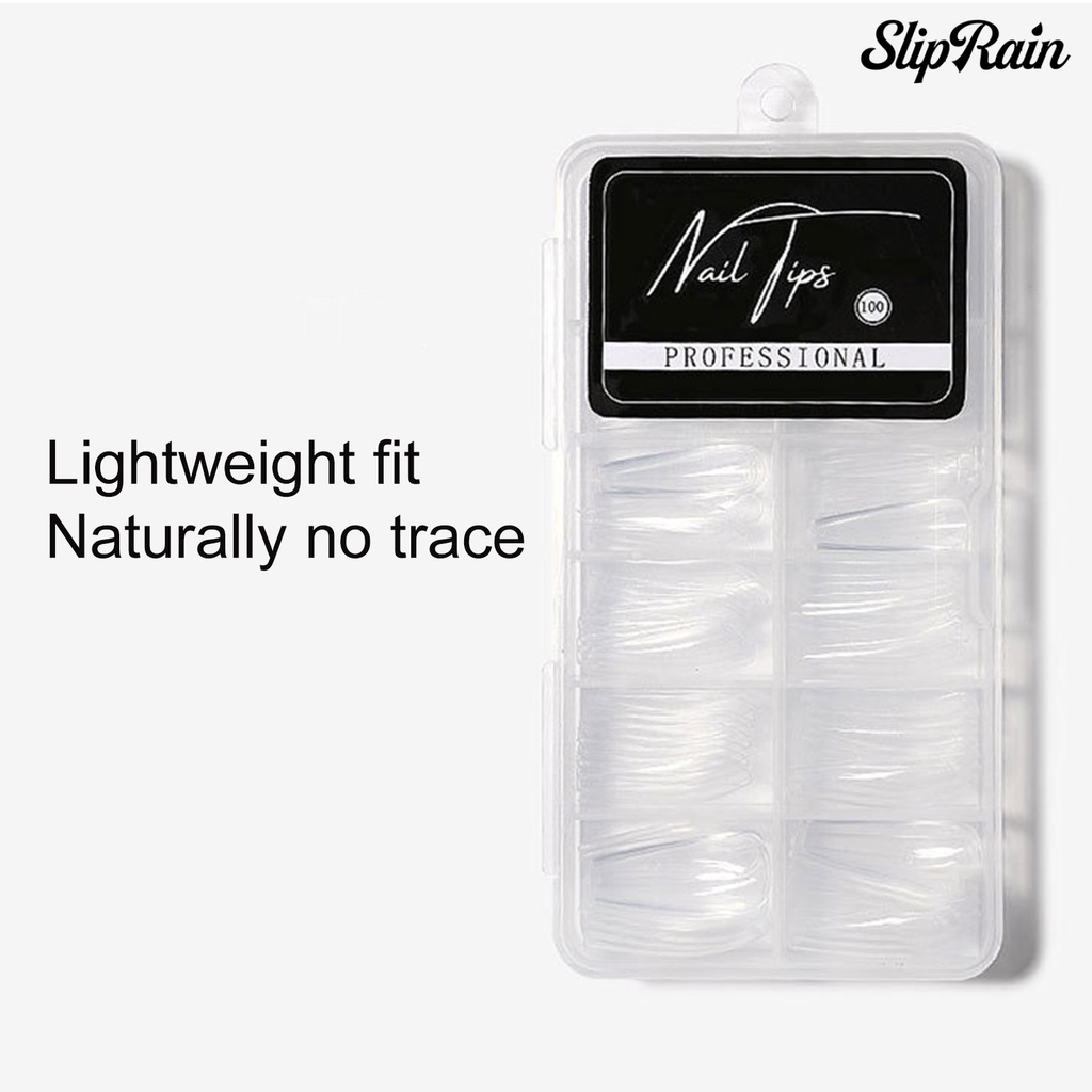 [Hàng mới về] Set hộp 100 móng tay giả trong suốt có thể tái sử dụng