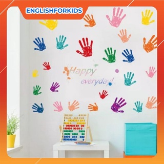 Decal dán tường trang trí bàn tay sắc màu