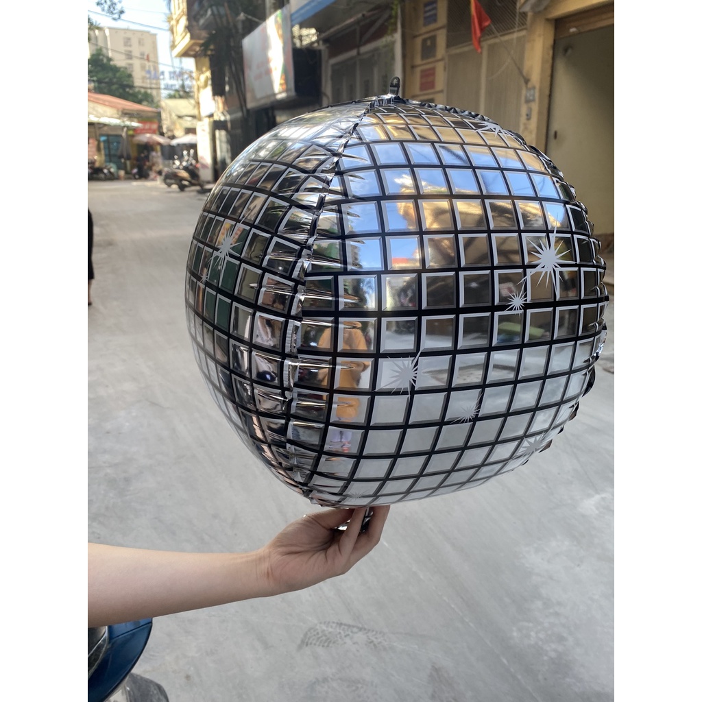 Bóng Bay 4D Họa Tiết Disco Lung Linh 24 inch 55cm HN09