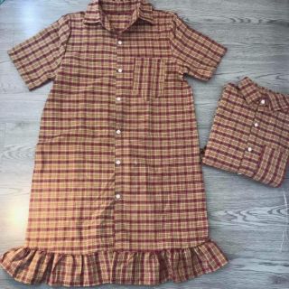 VÁY SƠ MI KẺ CARO TAY CỘC