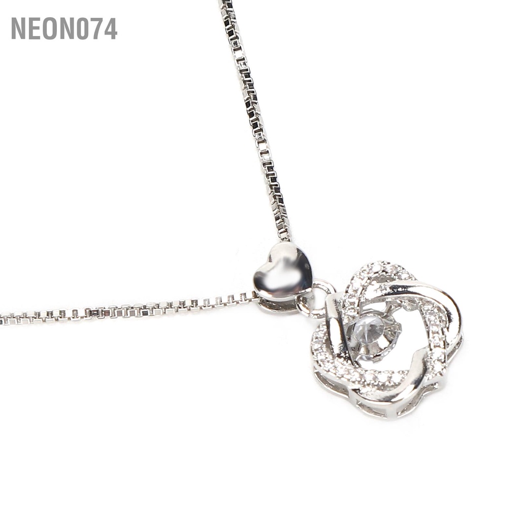 Neon074 Trang sức Vòng cổ Hộp quà Hoa hồng Bộ Ngày lễ tình nhân Phụ nữ