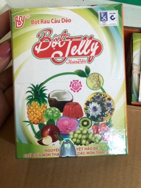 1 Thùng Rau Câu Dẻo Hoàng Yến - Bột Jelly Hoàng Yến 12 Hộp