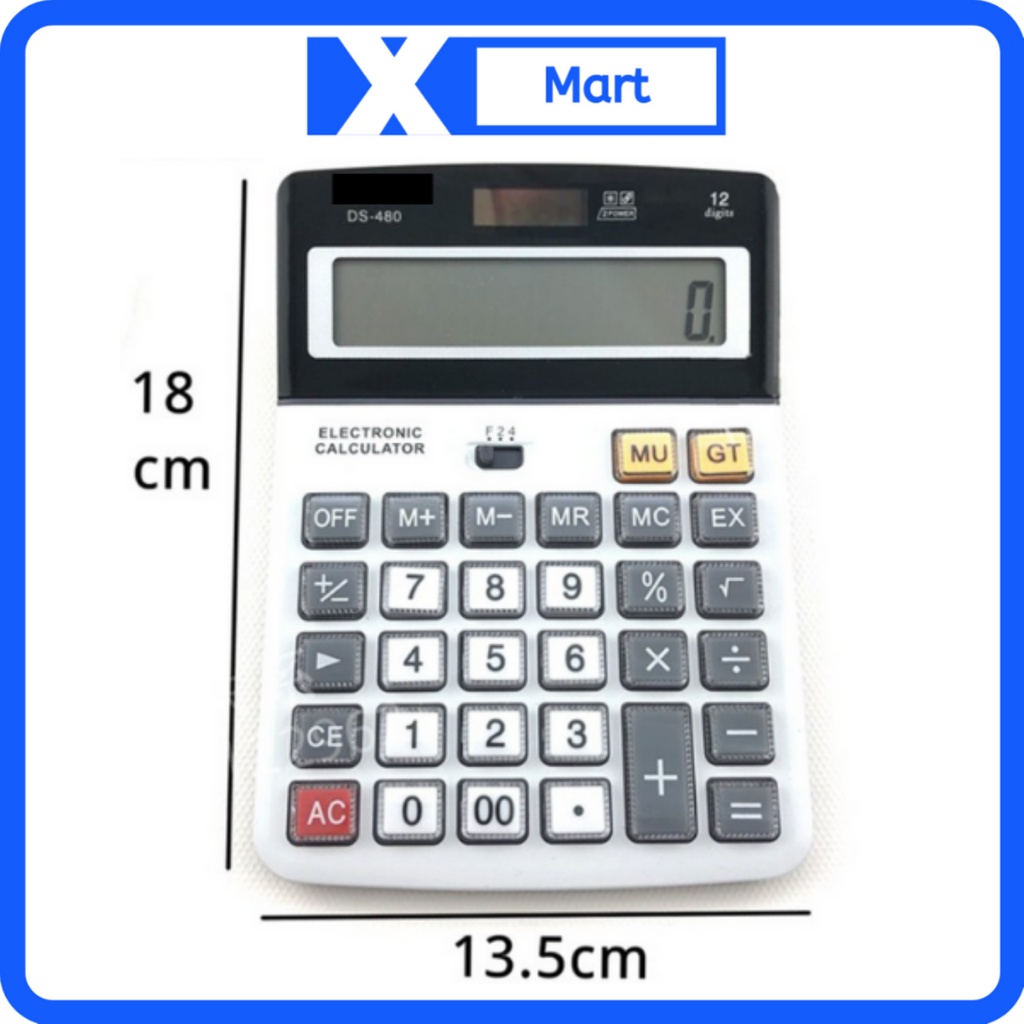 Máy tính cầm tay để bàn 12 số chuyên dụng để tính toán size 18x14cm, phím số to rõ sử dụng pin tiểu