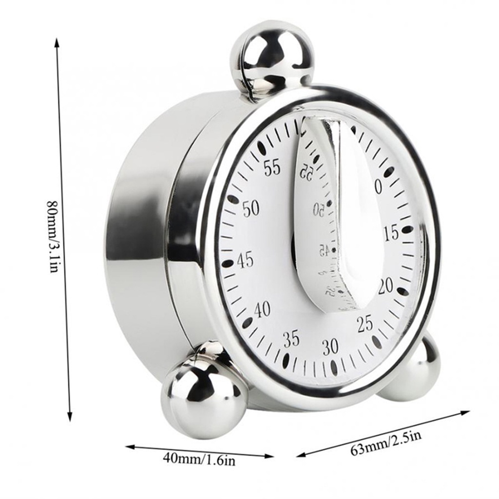 Kitchen Timer Portable Count Down Plastic Electroplating Creative Alarm Clock for Home