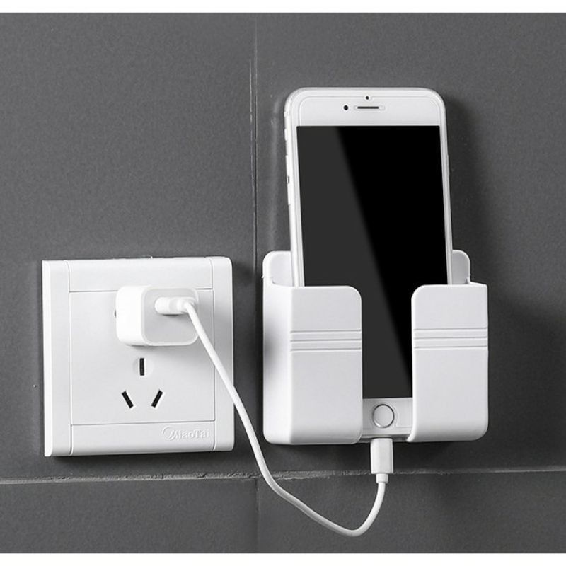 Kệ dán tường để điện thoại remote, giá đỡ sạc điện thoại.