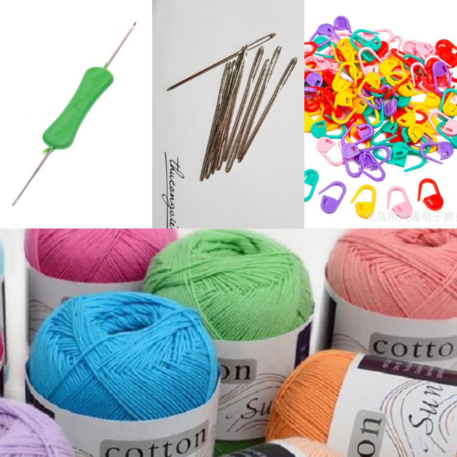 Combo len Cotton Sun và dụng cụ móc Bikini