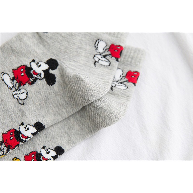 Set 5 đôi Vớ tất unisex Zotano hình Mickey cổ thấp phong cách Hàn Quốc TN89