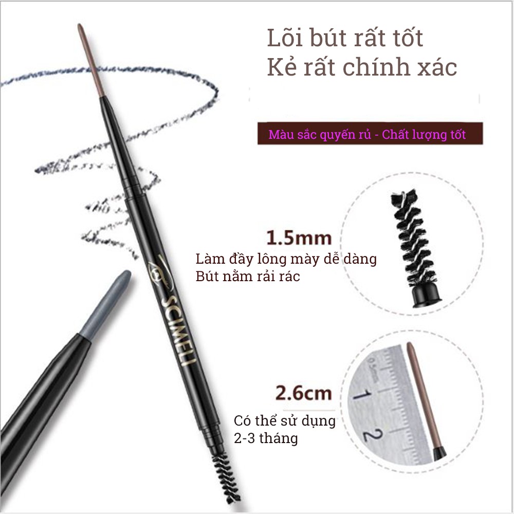 Chì Kẻ Chân Mày Scimeli Màu Sắc Quyến Rũ Siêu Mịn Không Thấm Nước Và Mồ Hôi Hai Đầu Làm Đẹp | BigBuy360 - bigbuy360.vn