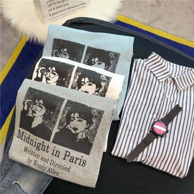 Áo Thun Tay Lỡ In MidNight in Paris Unisex Freesize Dưới 75kg ATIN36 | BigBuy360 - bigbuy360.vn