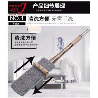 Cây lau nhà đa năng xoay 360 cán inox 1.2m xếp gọn tặng 2 giẻ lau