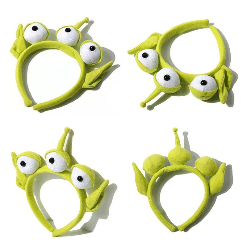 Toy Story Green Headband Alien Cosplay Costume Accessories Anime Three-eyes Monster Hair Bands Cute Funny Cartoon Hairbands Girl Women