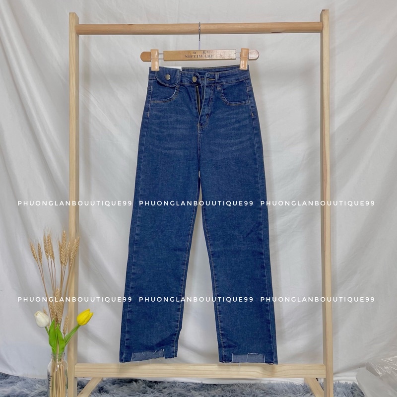 Jean nữ 🌸 Quần bò ống đứng túi nắp eo sang chảnh Ulzzang PHULA nữ tiểu thư sang chảnh B16 | BigBuy360 - bigbuy360.vn