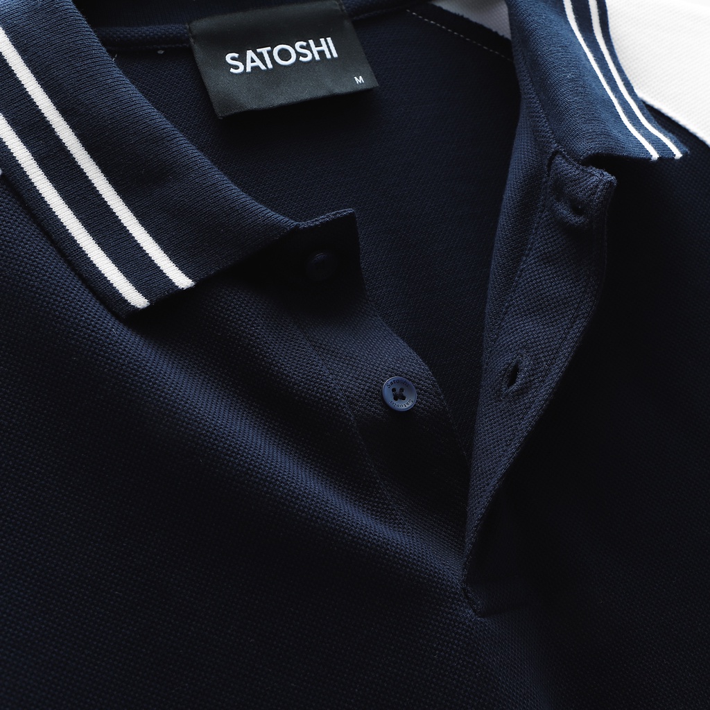 Áo polo nam Satoshi SAPL65 Diamond Pique Raglan có cổ tay ngắn thanh lịch