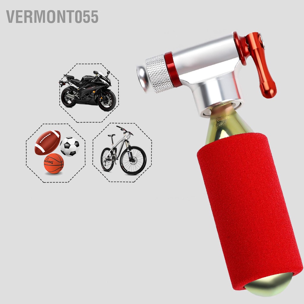 Vermont055 Máy bơm lốp xe đạp CO2 Lạm phát nhanh Bộ công cụ cho di động với miếng xốp che leo núi
