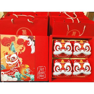 Bánh trung thu hộp lân đỏ 4 bánh