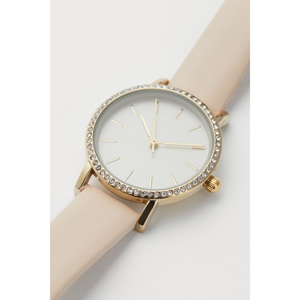 Bill Đức - Đồng hồ nữ H&M auth Đức chính hãng fullbox new tag mặt tròn dây da PU