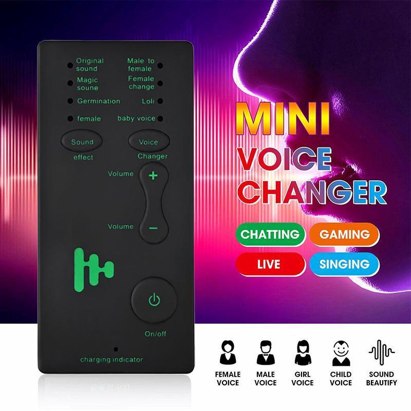 Caoyuanstore Portable Mini Voice Changer Live Broadcast Sound Card For Mobile Phone PC (English Version)
