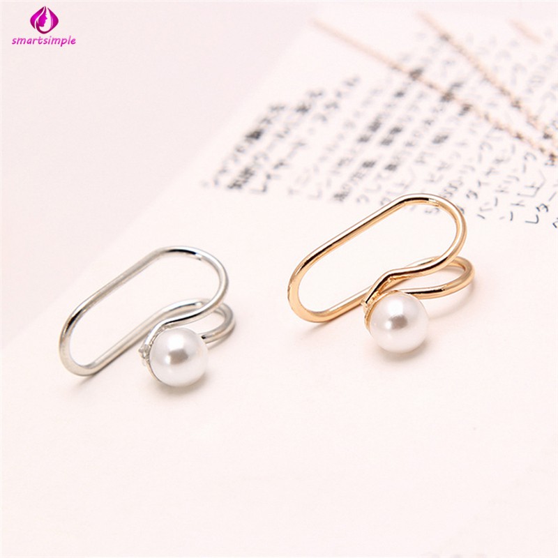 Khuyên Kẹp Vành Tai Đính Đá Và Ngọc Trai Giả Thời Trang Cho Nữ