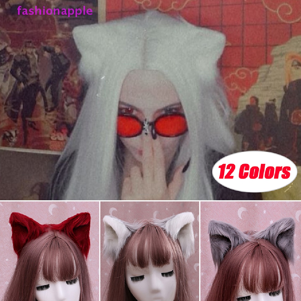 Kẹp Tóc Hình Tai Mèo Phối Lông Dễ Thương Phong Cách Lolita