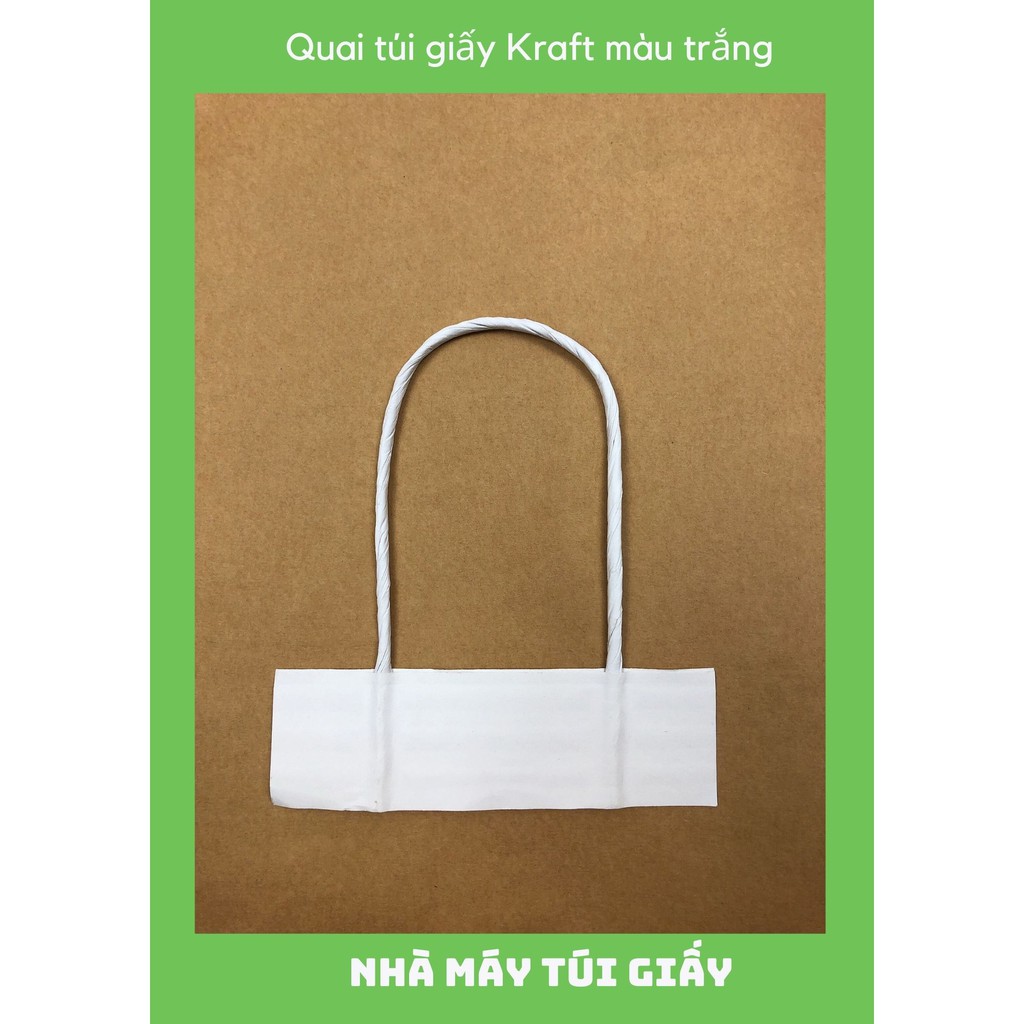 [SET 100 ĐÔI] Quai túi giấy Kraft Trắng [ ẢNH THẬT ]