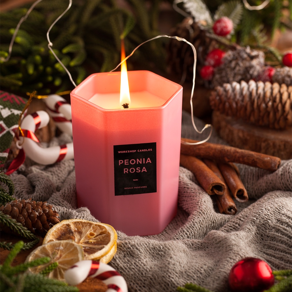 [Mã BMBAU50 giảm 10% đơn 99k] Nến thơm Peonia Rosa Workshop Candles H&amp;H Home 7.4 oz xả stress khử mùi hiệu quả