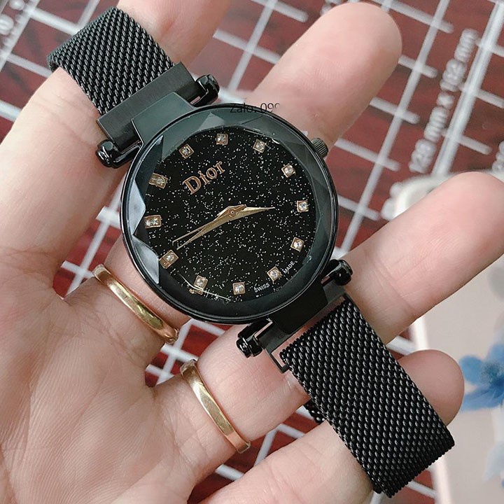 Đồng hồ thời trang nữ DIOR DI1 mặt tròn dây lưới nam châm siêu đẹp