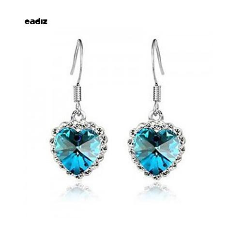 Khuyên tai dáng dài mặt hình trái tim thanh lịch dành cho nữ