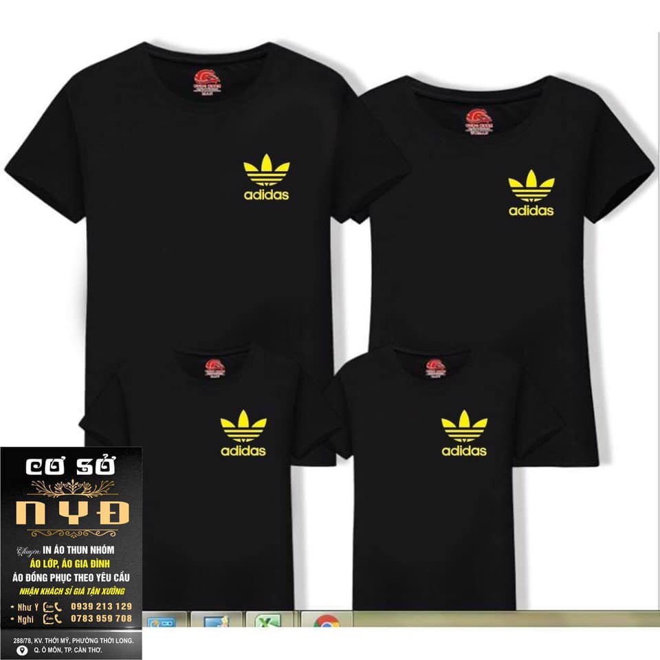 Áo in ADIDAS. Chuyên nhận In Áo Nhóm, Áo Cặp , Áo Đồng Phục Theo Yêu Cầu Giá Rẻ