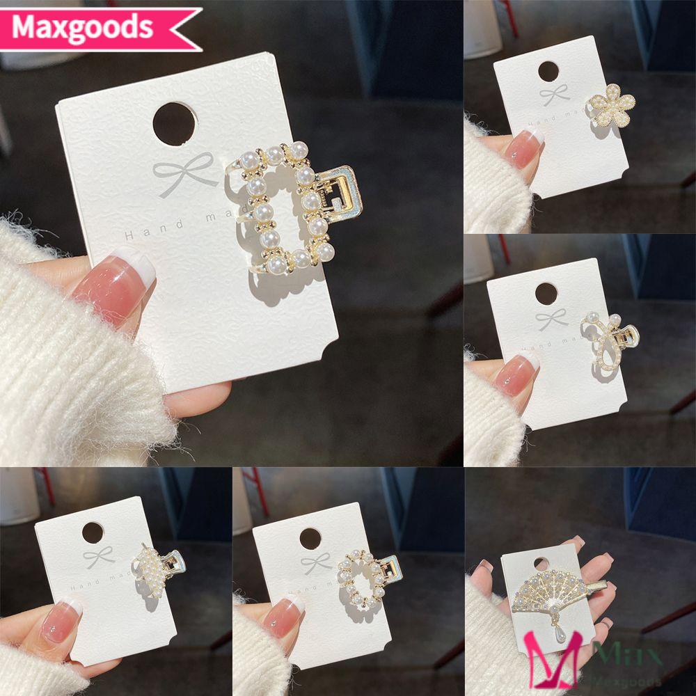 Kẹp Tóc Càng Cua Bằng Kim Loại Đính Ngọc Trai Thời Trang